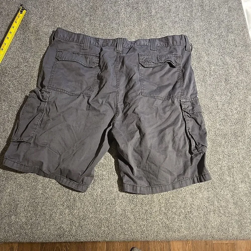 Levi Cargo Shorts Mens 44 Gray Baggy/Relaxed Fit Pockets Cotton Hiking Casual